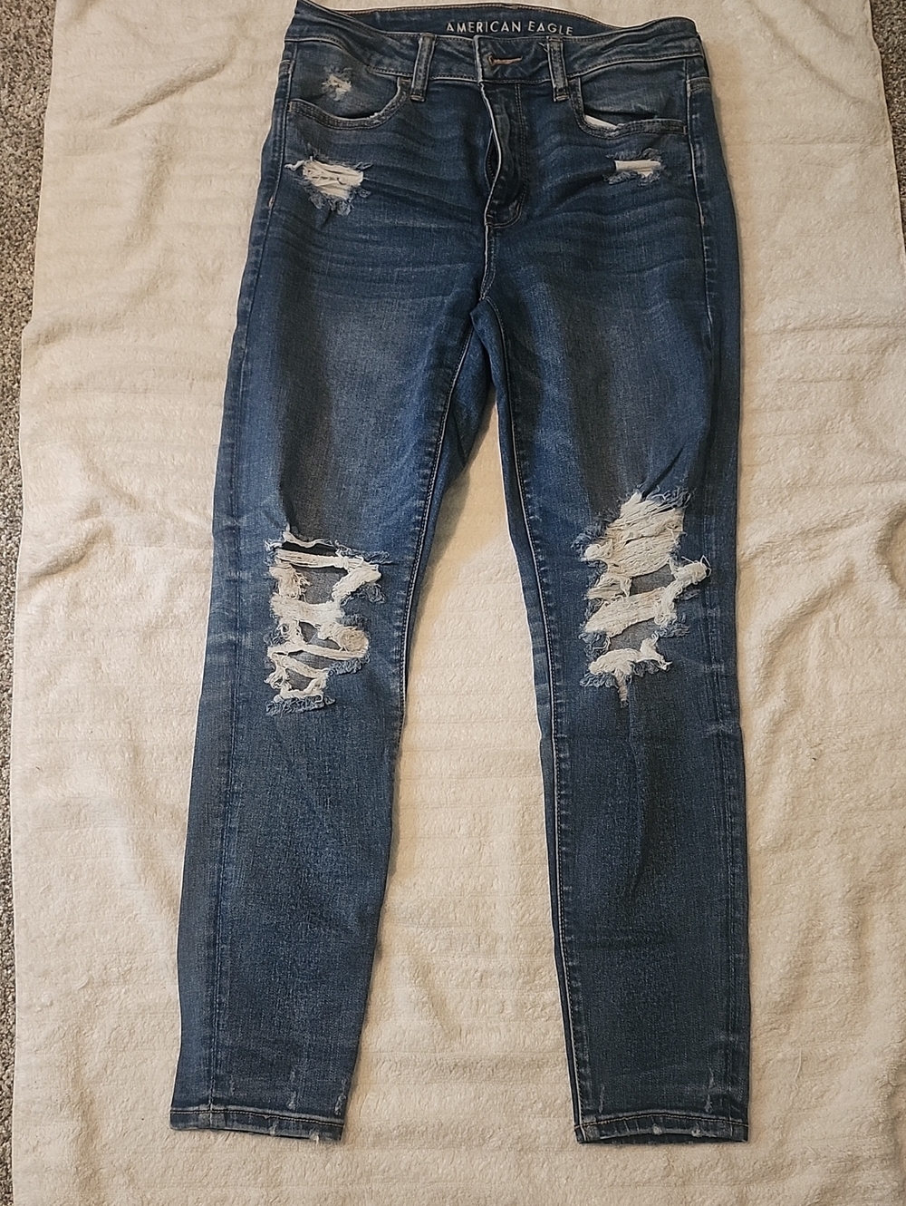 American Eagle Outfitters Women’s Ripped Skinny Jeans - Dark Blue